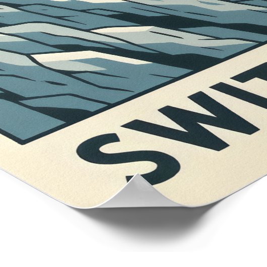 Schweizer Alpen Wildlife Comic Poster (Ecke)