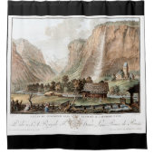 Schweizer Alpen-Wildnis-Wasserfall-Duschvorhang Duschvorhang (Vorderseite)