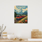 Schweizer Alpenbahn - Reise Poster (Küche)