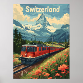 Schweizer Alpenbahn - Reise Poster