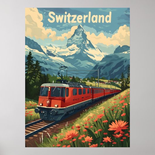 Schweizer Alpenbahn - Reise Poster (Vorne)