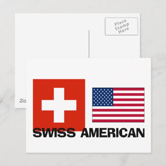 Schweizer Amerikaner Postkarte (Vorne/Hinten)