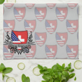 Schweizer-Amerikanische Schild-Flagge Handtuch (Gefaltet)