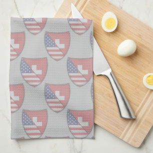 Schweizer-Amerikanische Schild-Flagge Handtuch