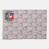Schweizer-Amerikanische Schild-Flagge Handtuch (Horizontal)