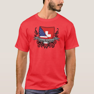 Schweizer-Amerikanische Schild-Flagge T-Shirt