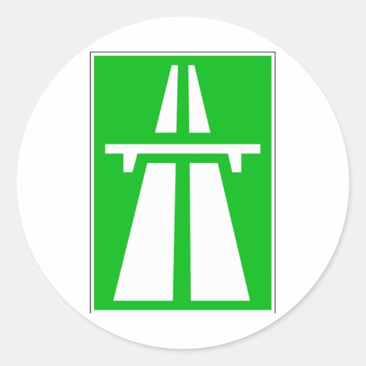 Schweizer Autobahnzeichen Runder Aufkleber (Vorderseite)