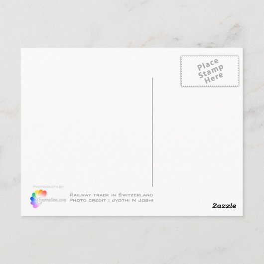 Schweizer Bahngleis Postkarte (Rückseite)