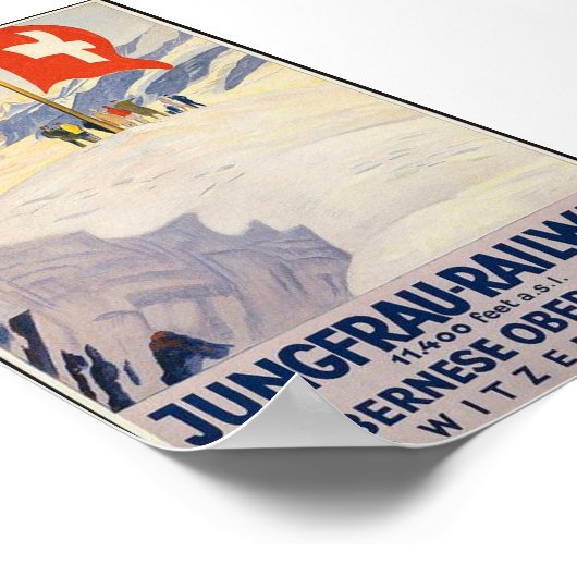 Schweizer Bahnwerbung Vintag Poster (Ecke)