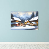 Schweizer Bauernhaus Canvas Print Leinwanddruck (Insitu (Holzboden))