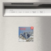 Schweizer Berge mit Schnee bedeckt Magnet (In Situ (Geschirrspüler))