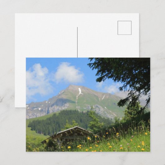 Schweizer Berge Postkarte (Vorne/Hinten)