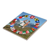 Schweizer Berge, Schweizer Kantone und Volkstänzer Fliese (Seite)