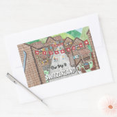 Schweizer Bergstadt Cartoon zeichnend Aufkleber (Umschlag)