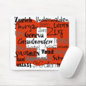 Schweizer Bezirke Mousepad (Mit Mouse)