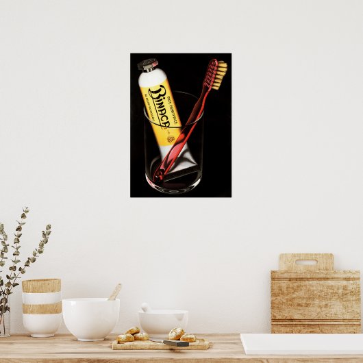 Schweizer BINACA Zahnpasta Sachplakat Werbung Poster (Küche)