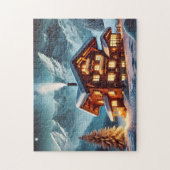 Schweizer Chalet Sterne Alpen Hütte Puzzle (Vertikal)