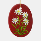 Schweizer Edelweiss alpine Blumen-Verzierung Keramikornament (Hinten)