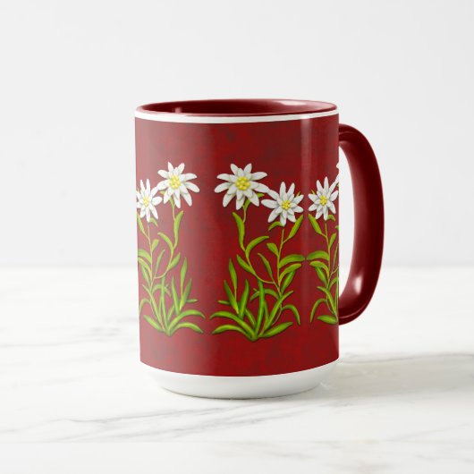 Schweizer Edelweiss Blumen-Tasse Tasse (VorderseiteRechts)