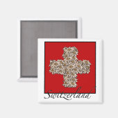 Schweizer Edelweiss Cross Magnet (Vorderseite/Rückseite)