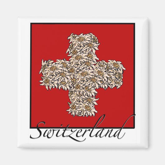Schweizer Edelweiss Cross Magnet (Vorne)