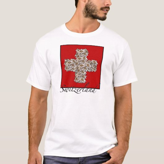 Schweizer Edelweiss Kreuz T-Shirt (Vorderseite)