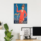 Schweizer Eiscreme Vintage-Werbeplakat Poster (Heimbüro)
