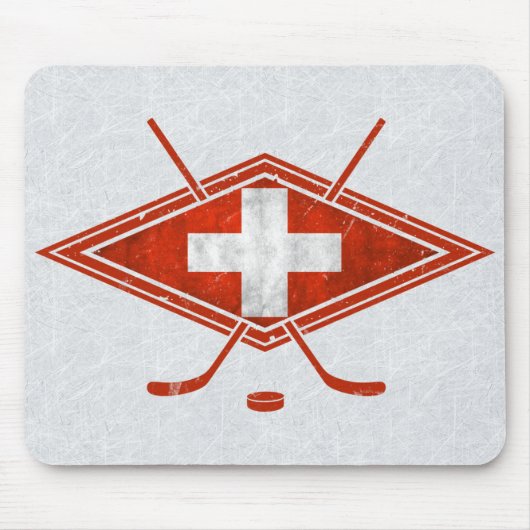Schweizer Eishockey-Flag Schweiz Mousepad (Vorne)
