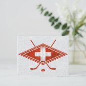 Schweizer Eishockey-Flag Schweiz Postkarte (Stehend Vorderseite)