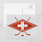 Schweizer Eishockey-Flag Schweiz Postkarte (Vorne/Hinten)