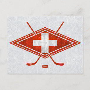 Schweizer Eishockey-Flag Schweiz Postkarte
