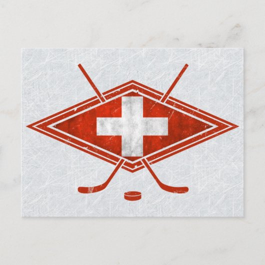 Schweizer Eishockey-Flag Schweiz Postkarte (Vorderseite)