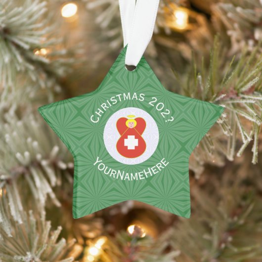 Schweizer Engel-Weihnachtsfahne Personalisiert Ornament (Baum)