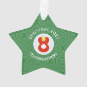 Schweizer Engel-Weihnachtsfahne Personalisiert Ornament (Rückseite)