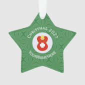 Schweizer Engel-Weihnachtsfahne Personalisiert Ornament (Vorderseite)