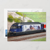 Schweizer Expresszug Postkarte (Vorne/Hinten)