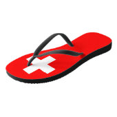 Schweizer Flagge Badesandalen (Schrägansicht)