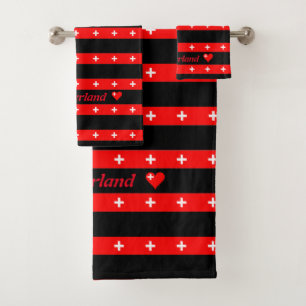 Schweizer Flagge Badhandtuch Set