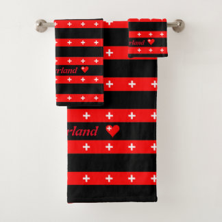 Schweizer Flagge Badhandtuch Set