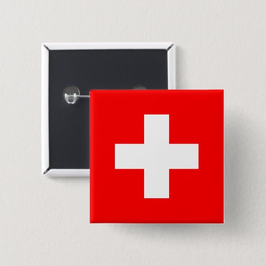 Schweizer Flagge Button (Vorne & Hinten)