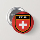 Schweizer Flagge Button (Vorne & Hinten)