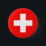 Schweizer Flagge Button<br><div class="desc">Flagge der Schweiz: "Unus pro omnibus,  omnes pro uno" → Einer für alle,  alle für einen!</div>