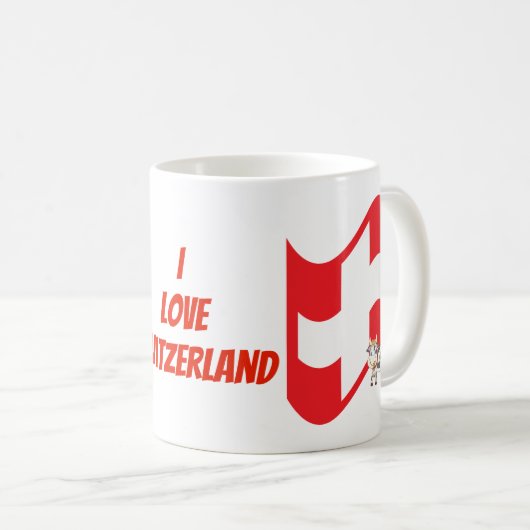 Schweizer Flagge der Liebe I Schweiz | und Kaffeetasse (VorderseiteRechts)