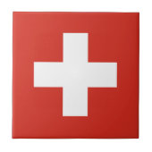 Schweizer Flagge - Die der Nationalflagge der Schw Fliese (Vorderseite)