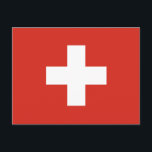 Schweizer Flagge Die Nationalflagge der Schweiz Postkarte<br><div class="desc">Die Nationalflagge der Schweiz Le drapeau suisse La bandiera svizzera Flag Schweiz</div>