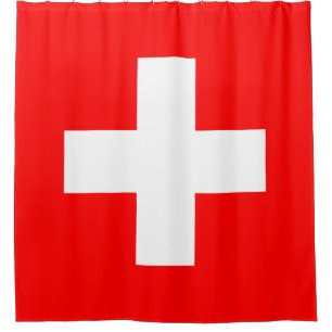 Schweizer Flagge Duschvorhang