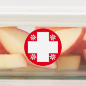 Schweizer Flagge, Edelweiß, Kantone und Tänzer Etiketten (Befestigt)