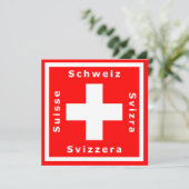 Schweizer Flagge Einladung zu einem Schweizer Them (Stehend Vorderseite)