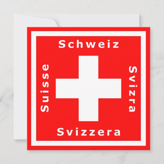 Schweizer Flagge Einladung zu einem Schweizer Them (Vorderseite)