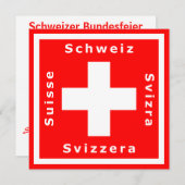 Schweizer Flagge Einladung zu einer Schweizer Them (Vorne/Hinten)